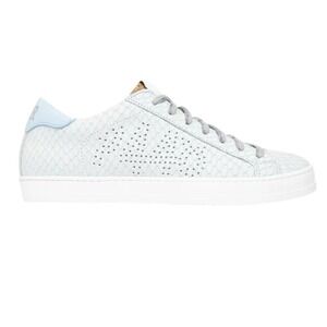 P448 John Python‎ Embossed Leather Low Top Sneakers Women's EUC